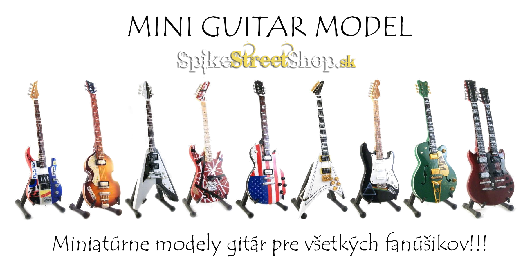 Modely gitár - mini guitar model v SpikeStreetShope